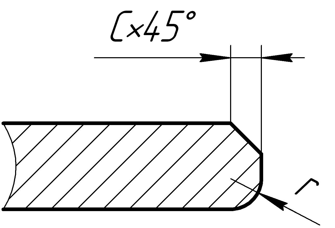 Размеры фасок и радиусов и предельные отклонения на механически обрабатываемые плоские детали